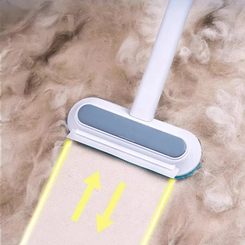 INNOVATIVE 2-in-1 Pet Hair & Window Remover for Couch（Push Forward Pull Back Combination Use, Excellent Effect）Dog Cat Hair Remover For Couch Bedsheets , Windows, Clothes Blankets and Other Furniture