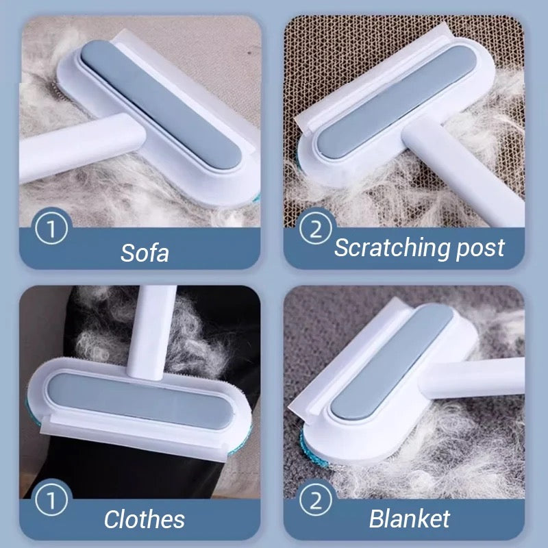 INNOVATIVE 2-in-1 Pet Hair & Window Remover for Couch（Push Forward Pull Back Combination Use, Excellent Effect）Dog Cat Hair Remover For Couch Bedsheets , Windows, Clothes Blankets and Other Furniture