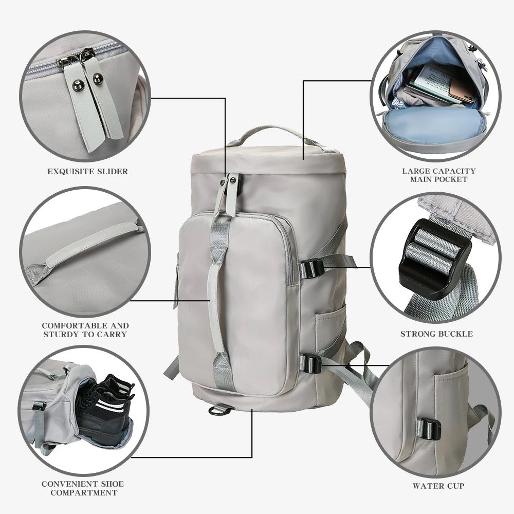 65L large capacity light weight multipurpose bag with ergonomics support & shoe compartment