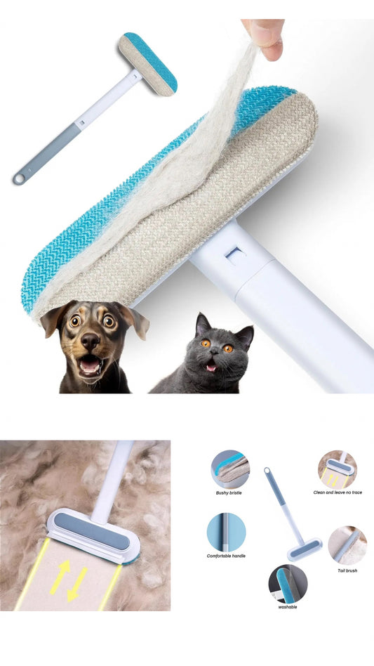 INNOVATIVE 2-in-1 Pet Hair & Window Remover for Couch（Push Forward Pull Back Combination Use, Excellent Effect）Dog Cat Hair Remover For Couch Bedsheets , Windows, Clothes Blankets and Other Furniture