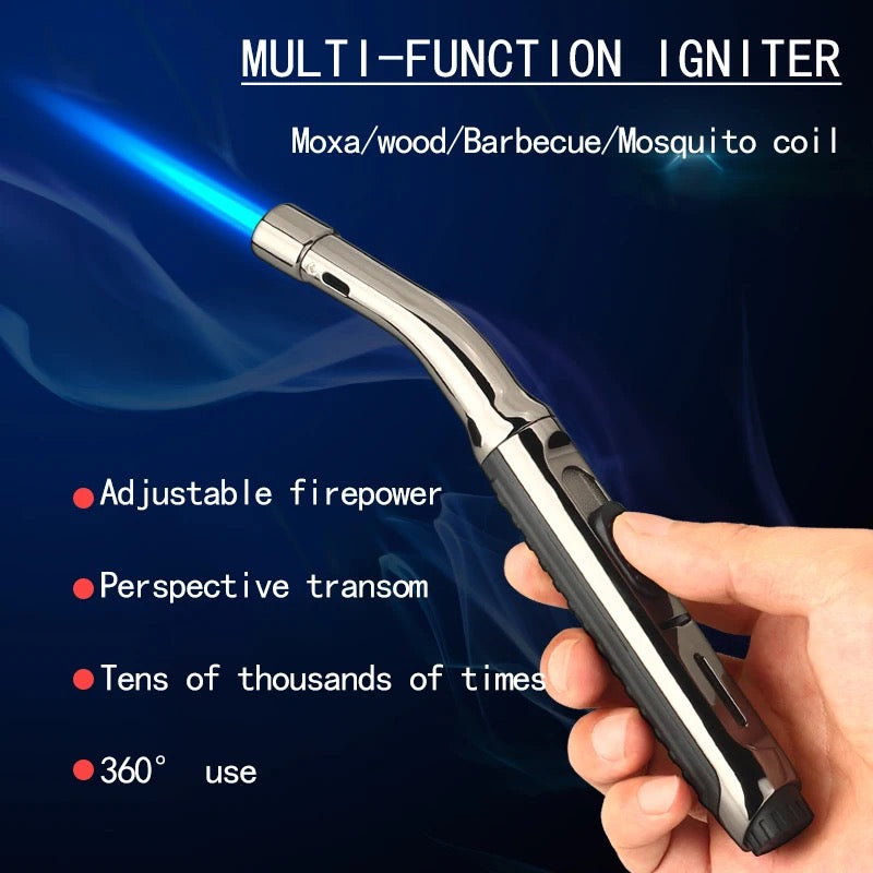 Wind proof gas inflatable adjustable jet flame multipurpose lighter