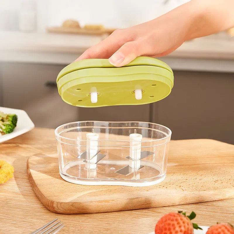 Innovative Dual Gliding Manual Food Chopper, Slicer Sliding Chopper Hand Onion Garlic Chopper, Whisk and Smoothie Blender