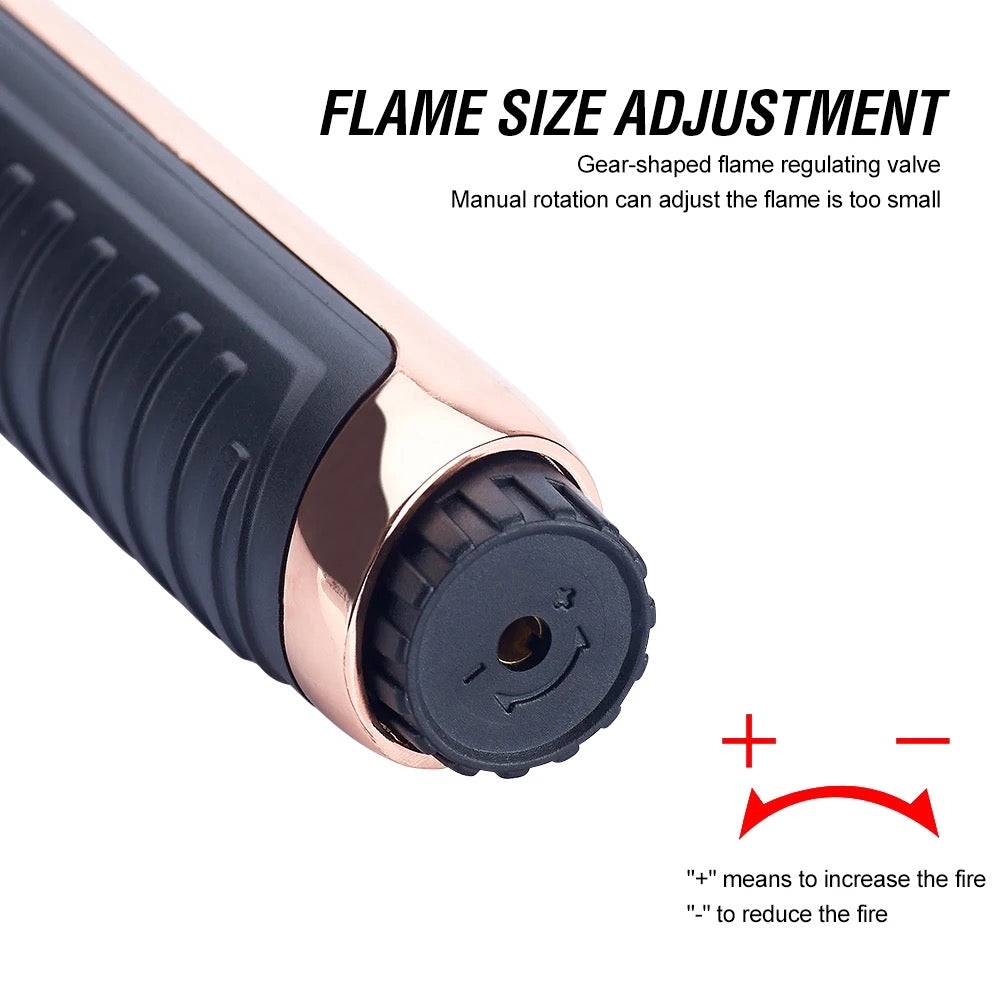 Wind proof gas inflatable adjustable jet flame multipurpose lighter