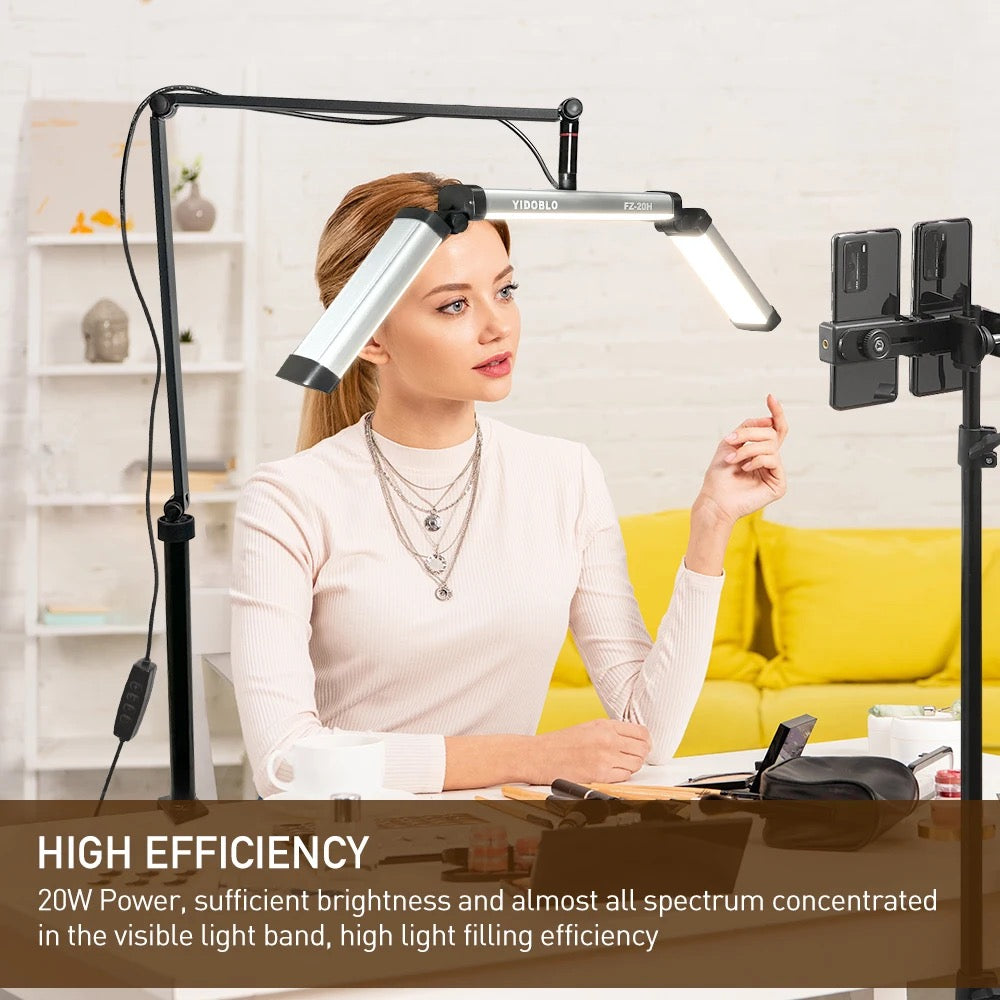 INNOVATIVE High Efficiency Foldable Super Bright LED Light  for Eyelash Tech, Makeup, Tattoo, Spa, Nails Eyelash Extensions, Half Moon Light, Lash Lamp, Aestheticians Light with Phone Holder, Lash Light