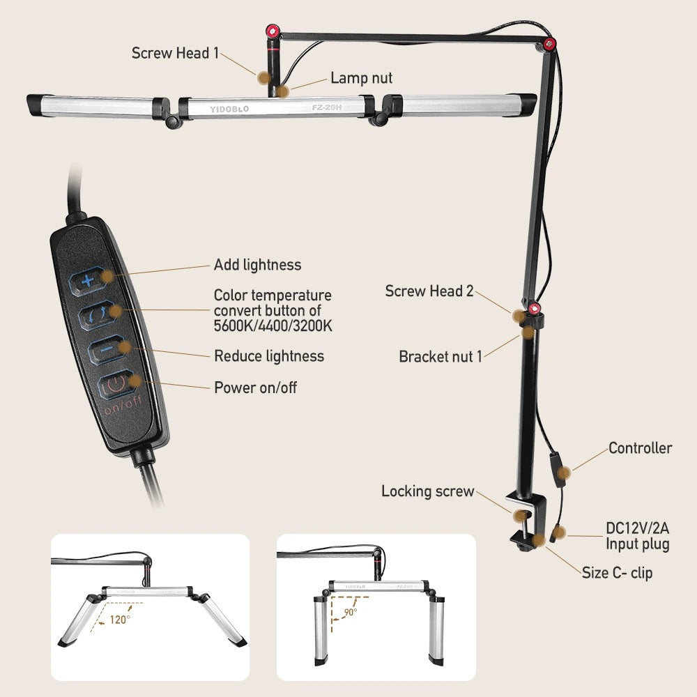 INNOVATIVE High Efficiency Foldable Super Bright LED Light  for Eyelash Tech, Makeup, Tattoo, Spa, Nails Eyelash Extensions, Half Moon Light, Lash Lamp, Aestheticians Light with Phone Holder, Lash Light