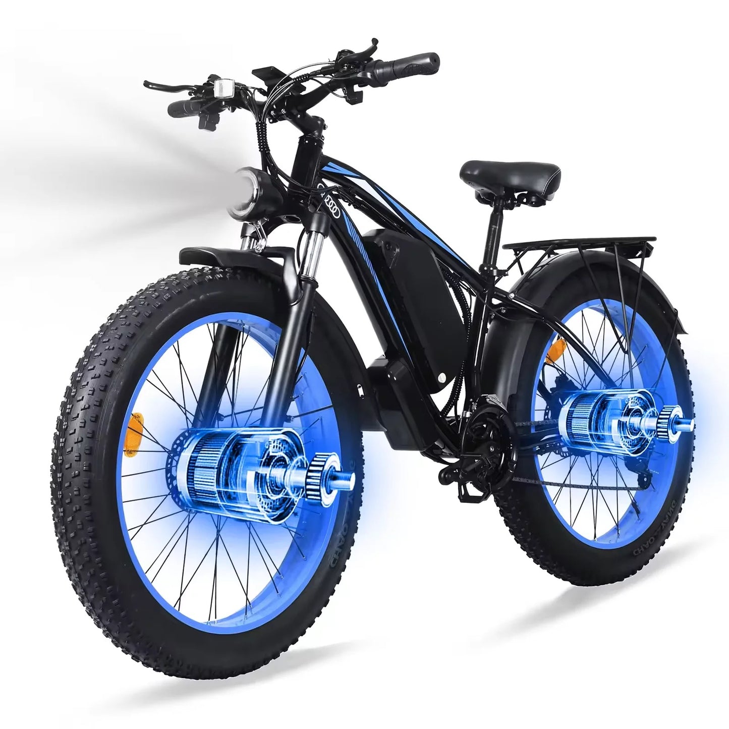 INNOVATIVE 26” X 4” Fat Tire Electric Bike for Adults, 48v 20Ah Lithium Battery , 1000 Watt Brushless Motor 50km/h , 7 Speed Electric Bicycle, Lockable Suspension ( Black)