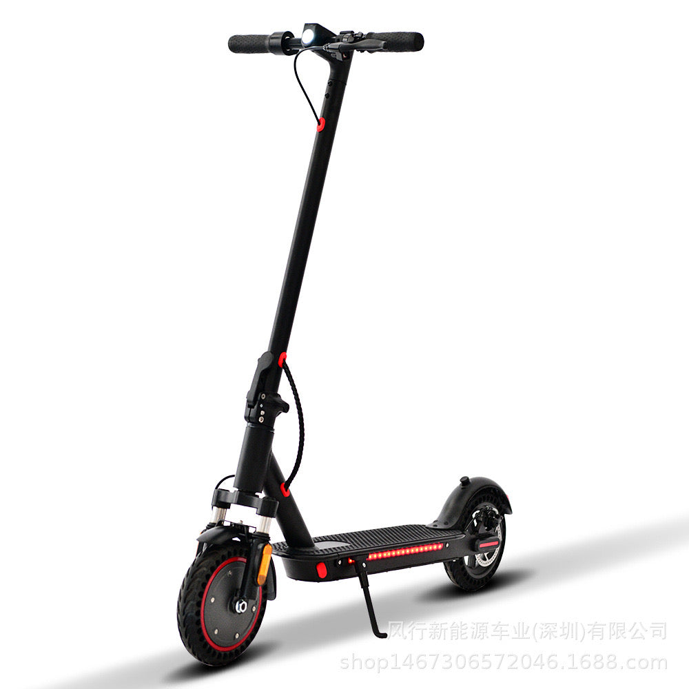 INNOVATIVE 10” inches Upgraded Front Shock Absorber Brushless Electric Motor 350Watt Motor(18mph/30km/h) LED Display Preview Speed At Any Time, With Seat , Side Step LED Strip - Headlight & Tail Light Commuting Electric Scooter for Adults