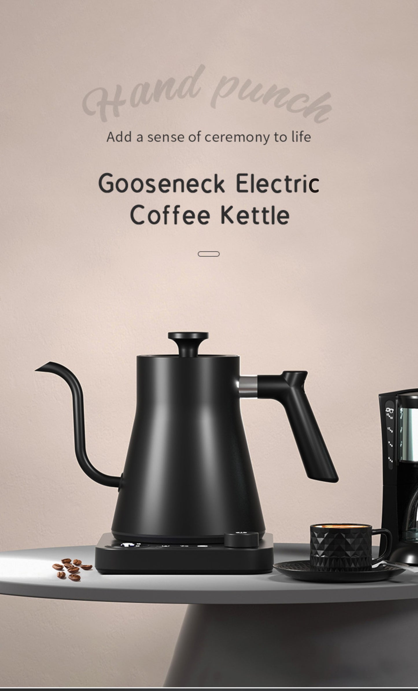 INNOVATIVE Pro Studio Electric Gooseneck Kettle - Pour-Over Coffee and Tea Pot, Stainless Steel, Quick Heating, Matte Black Ultra-precise Temperature Control Knob with Walnut Wood and Dial Handle ±1℉ Temperature Control, 33oz/1 Litre