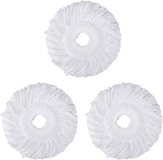 3 Pack Mop Head Replacement Spin Mop Replacement Head Microfiber Spin Mop Refills Easy Cleaning Round Shape Standard Size